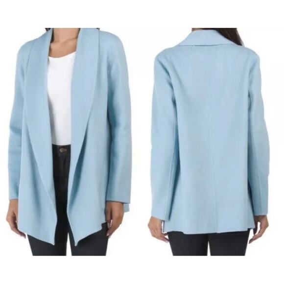 Theory Jackets & Blazers - NWT Theory Sileena Shawl Coat in Paradise Blue